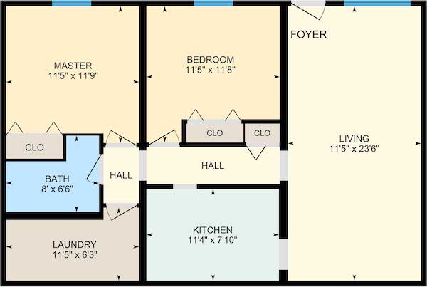 Oakwood 2/1 Floorplan