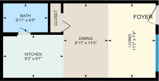 Oakwood Studio Floorplan